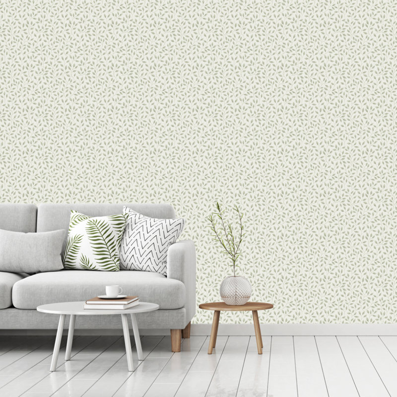 Bryanna 1005cm x 53cm Matte Wallpaper Roll, Light Green