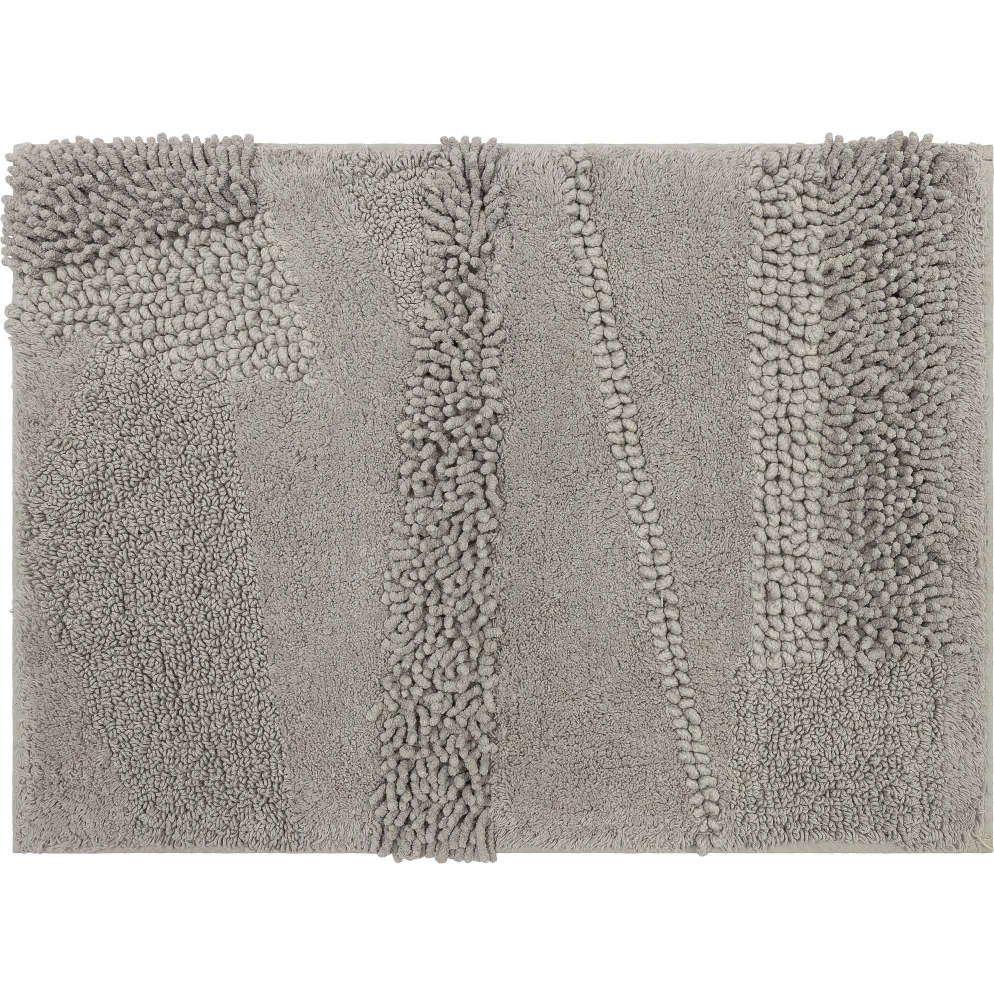 Laverne Solid Cotton Bath Rug, Silver, 21" W x 34" L