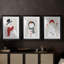 Festive Snowman I - Impression personnalisée de qualité supérieure avec cadre - 3 pièces-307372820