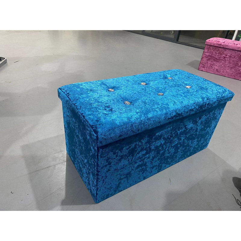 Lorton 76cm Wide Rectangle Solid Colour Ottoman with Storage, Grey