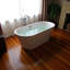 Baignoire autoportante en acrylique de 55 po, baignoire autoportante, acrylique blanc brillant, bonde chromée Toe-tap, certification Cupc