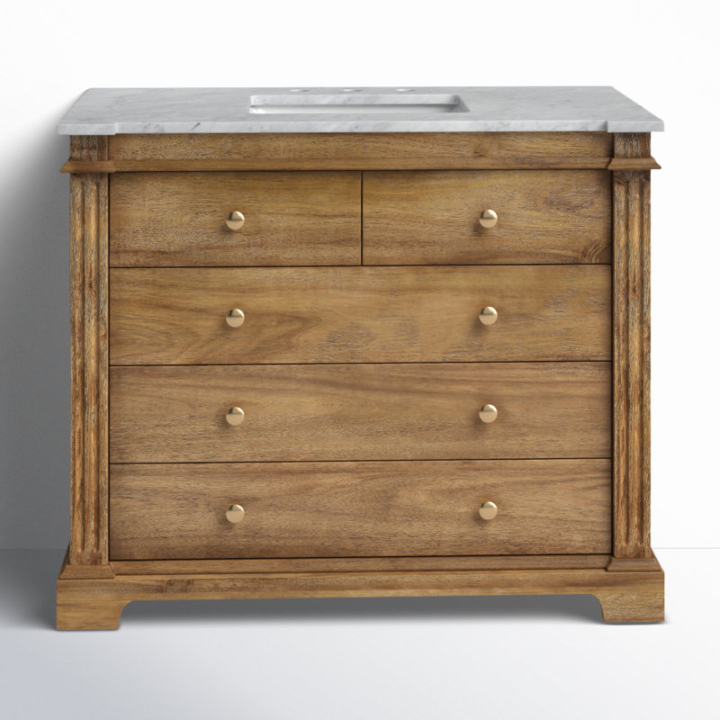 Garza 42" Single Bathroom Vanity Set, Light Brown