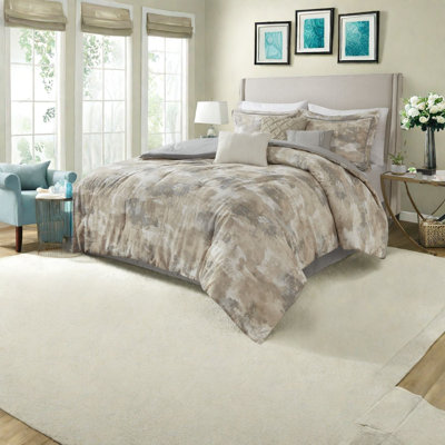 Ensembles de literie de luxe, édredon moderne en mélange de coton, très grand gris