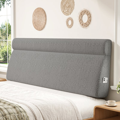 Headboard Pillow for Bed, Triangular Reading Pillow with Back Support, Wedge Backrest Cushion with Side Pocket