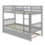 Lit superposé simple en bois d'hévéa avec lit gigogne escamotable transformable en deux lits séparés-117529643