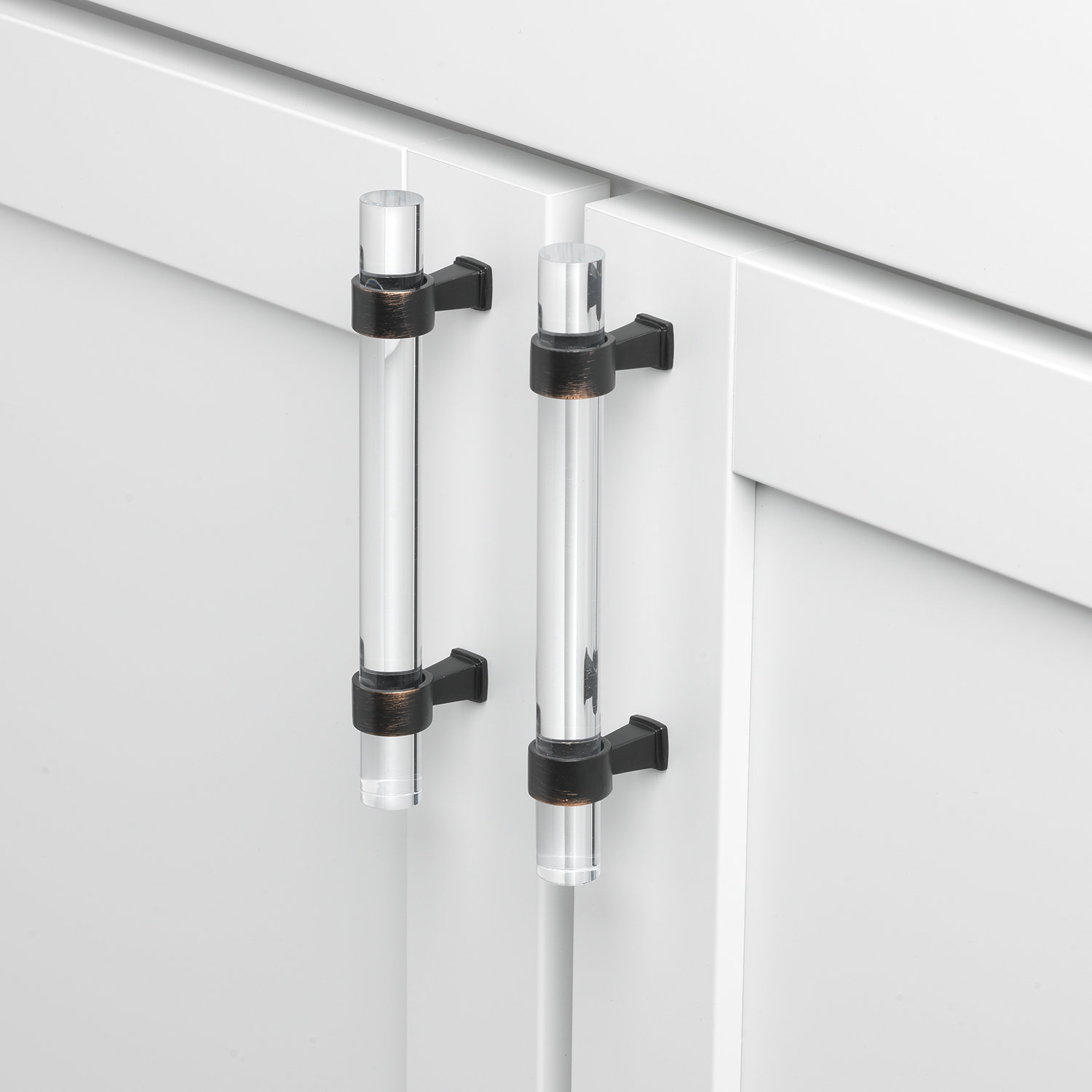 Acrylic Bar Cabinet Pull, 3.75", Oil Rubbed Bronze