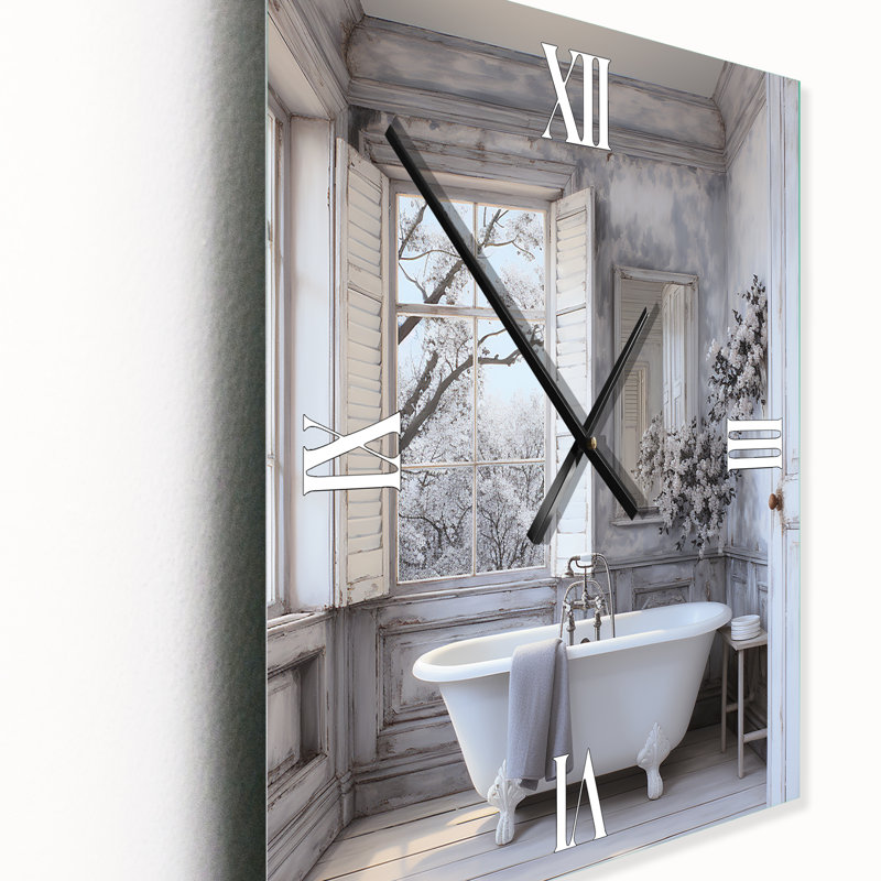 Sayhan - Horloge murale moderne Bath & Laundry, H 28 po x l 12 po x P 1 po