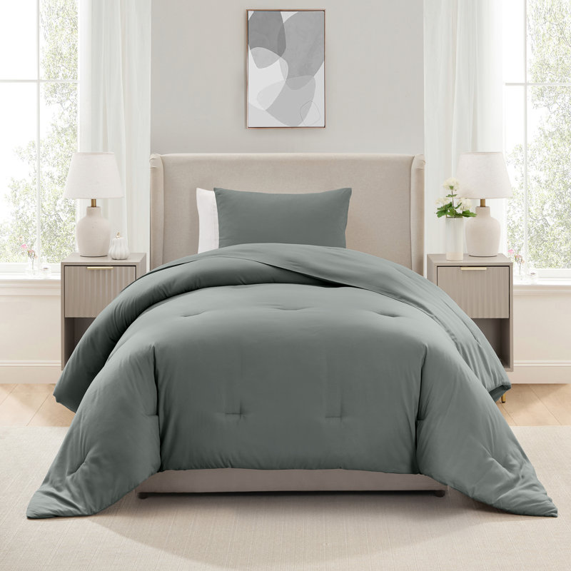  soft microfiber 2 piece comforter set with pillow sham, Gentle Pine, Twin Comforter + 1 Standard Sham