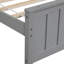 Élégant lit plateforme gris avec une tête de lit en gris, fabrication en bois