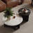 Round microcrystalline stone coffee table