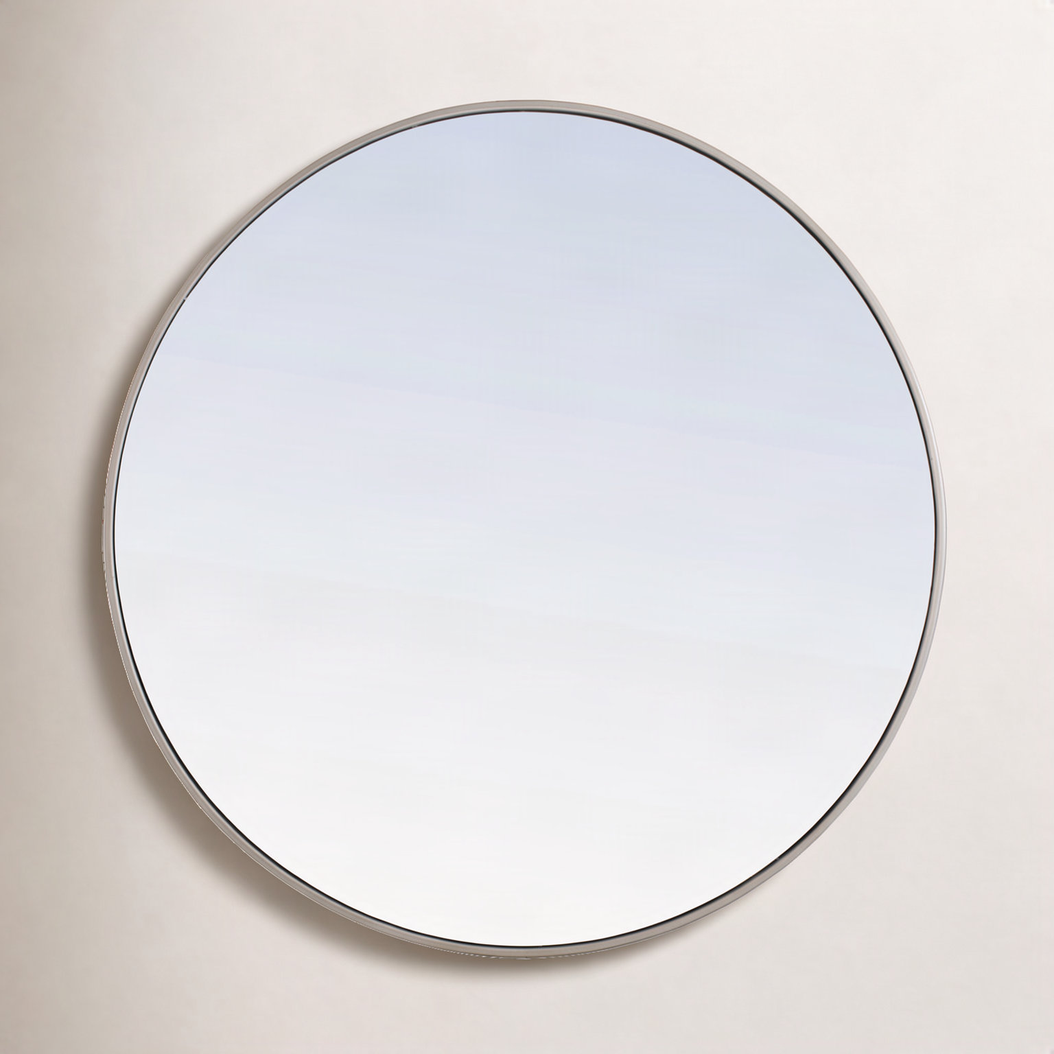 Sabine Metal Round Wall Mirror, 42" x 42", Silver