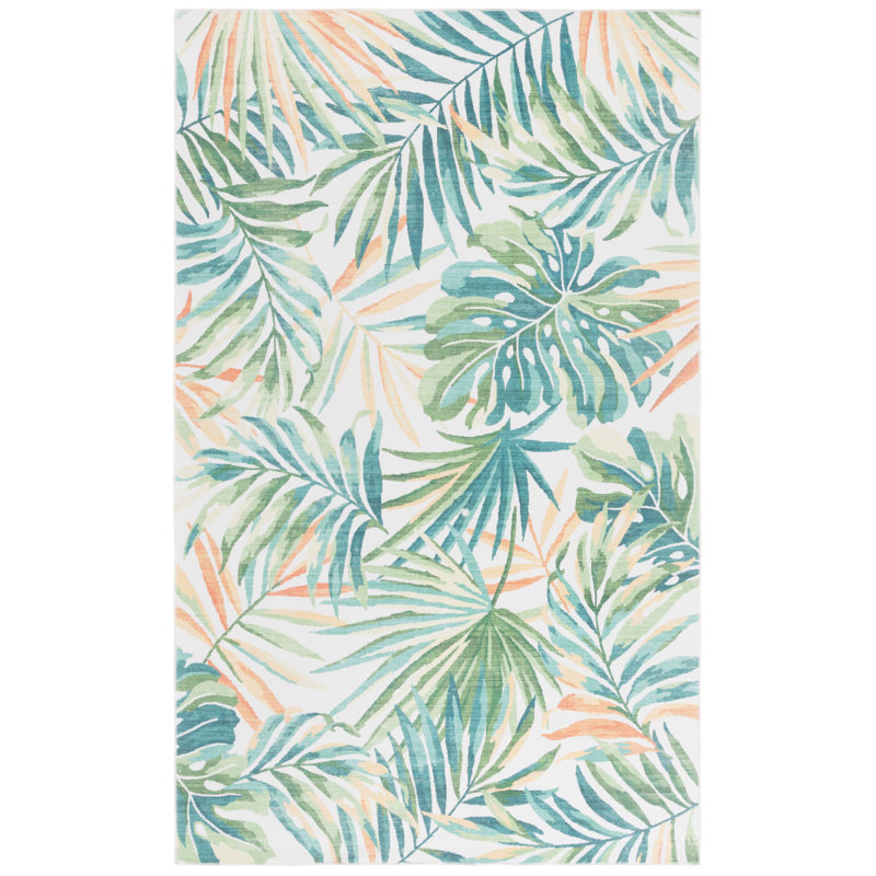 Tapis ivoire / vert Malibu 845, Rectangle 6 pi x 9 pi