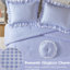 Édredon 4 pièces pour lit double / grand, accent, volant double couche, coussin rond blanc, microfibre légère double / grand, première couche, deuxième volant doux et respirant