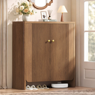 Armoire de rangement à chaussures à 5 niveaux avec portes et tablettes réglables