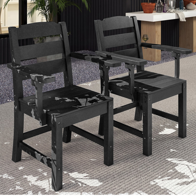 Chaises de salle à manger d'extérieur, Noir