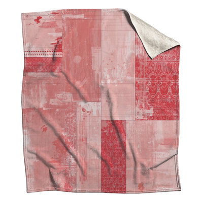 Red Geometric Patchwork Blankets
