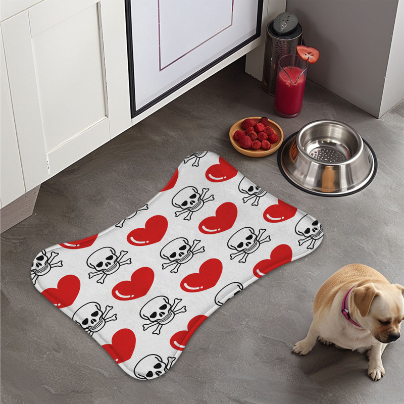 Eerie Heartbeat - 1 Piece Bone Shape Feeding Mat, XL (18")