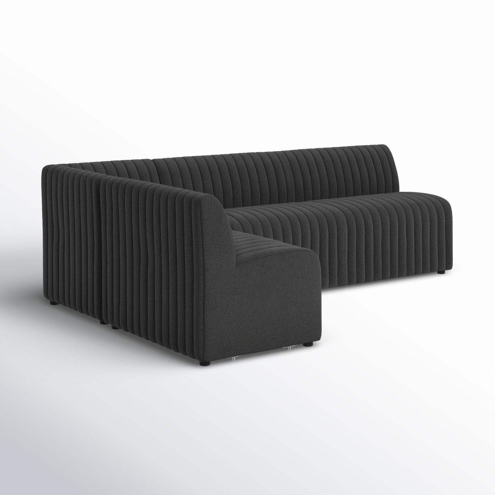 Brandt Modular Upholstered L-Sectional, 31.5" H x 100" W x 66.5" D, Gray Polyester
