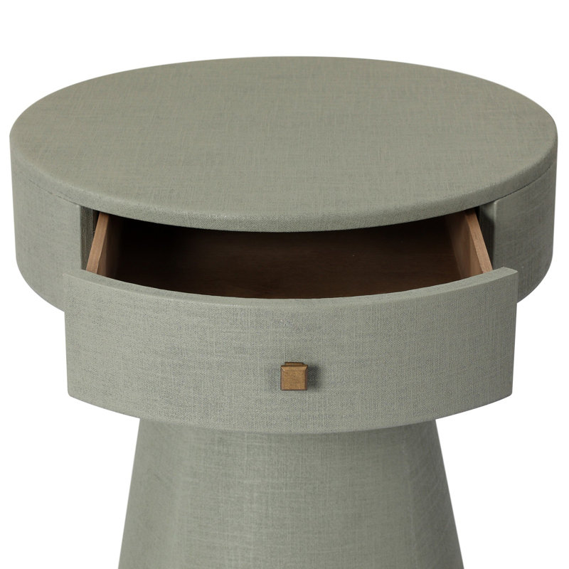 Chiro Nightstand-Black Linen, Laurel Sage