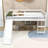 Twin Size Wood Loft Bed with Slide-65982868