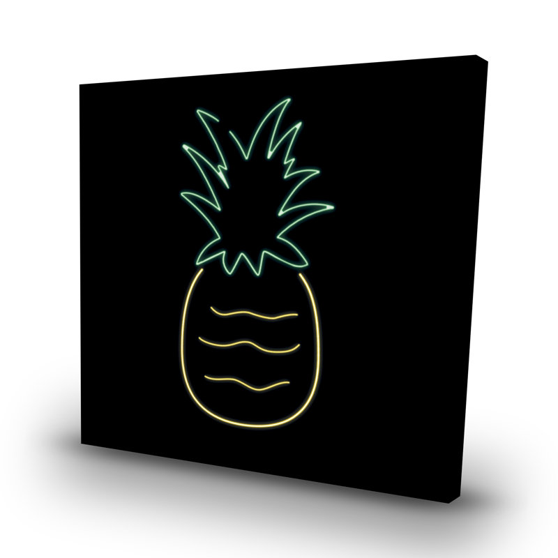 Neon pineapple - 32"x32" art on canvas