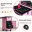 Table portable Nail Art avec miroir DEL, Bluetooth, tiroirs verrouillables, poteau télescopique - station de manucure pliante pour les salons-1932064079