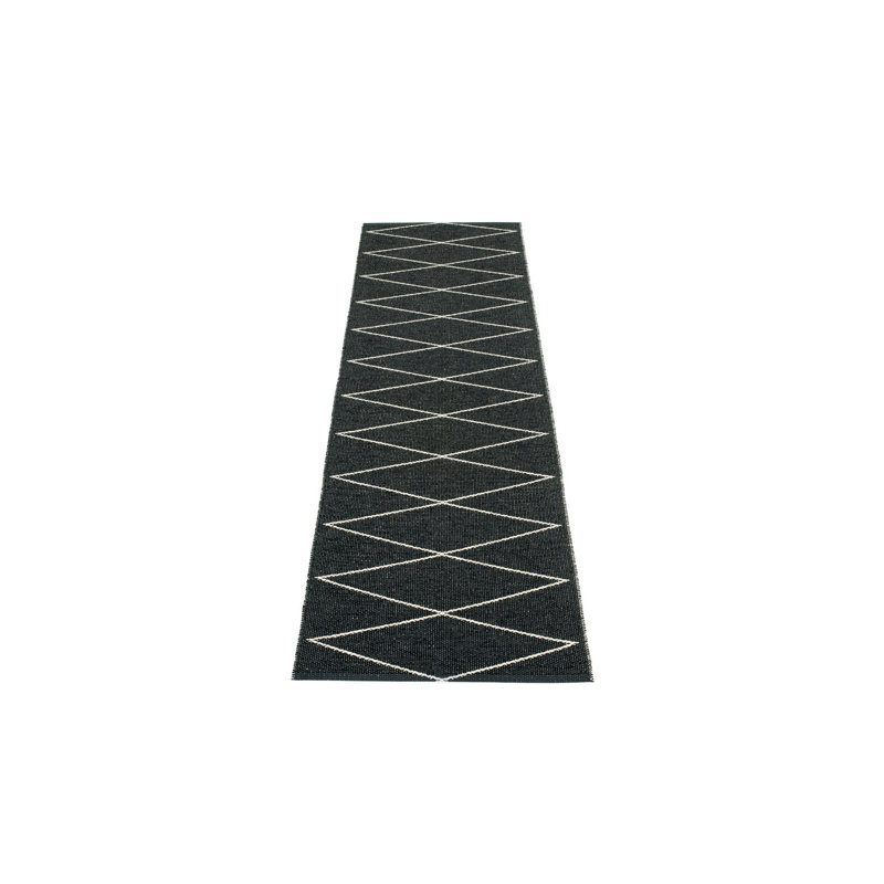 Geometric Area Rug in Black, Runner 2'3" x 8'