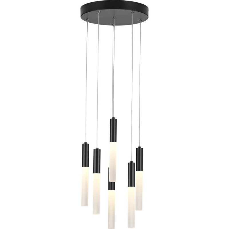 Besek 6 - Light LED Cluster Pendant, Matte Black