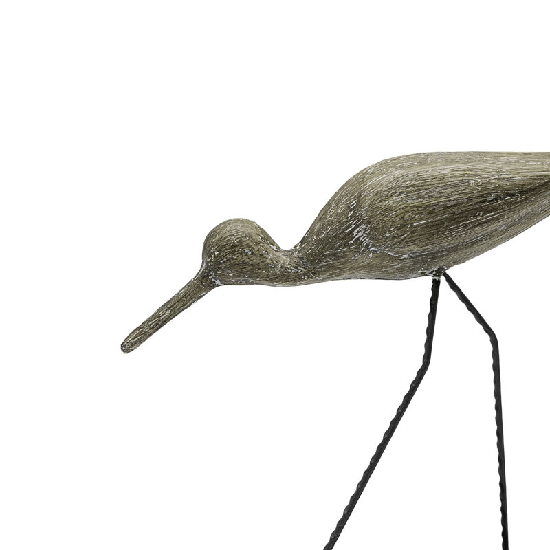 Foreside Home & Garden Crane Bird Figure Brown Metal