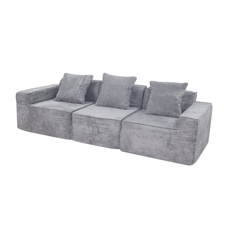 Canapé modulaire convertible 3 places Modern, Gris clair