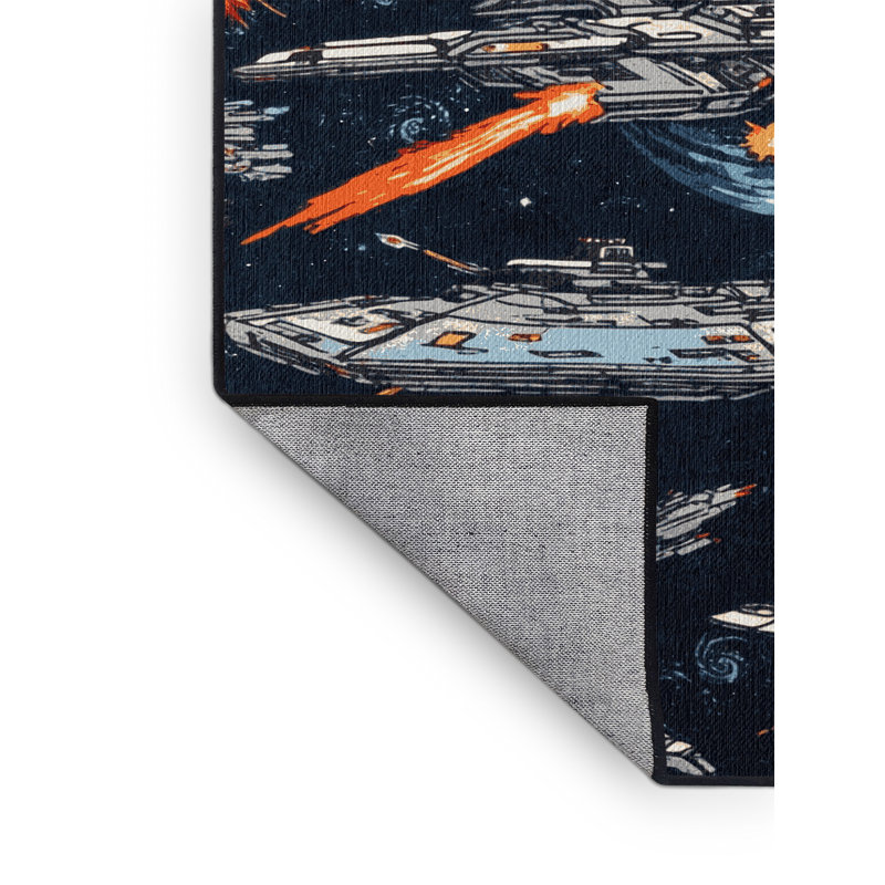 Tapis gris lavable à la machine, Carré 6 pi