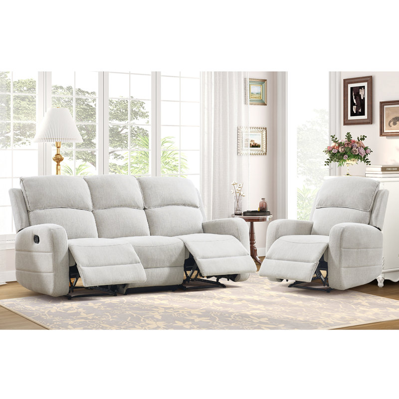 2- Piece Modern Comfortable And Overstuffed Manual Reclining Living Room Set