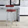 Deherrera Modern Swivel Counter or Bar Stool with Open Low Back and Footrest in Metal and Faux Leather