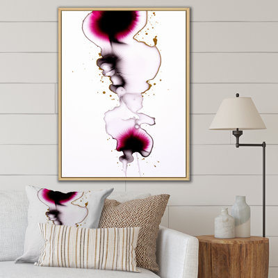 Magenta Fusion abstrait Minimal Ink Clouds I - reproduction d'art sur toile