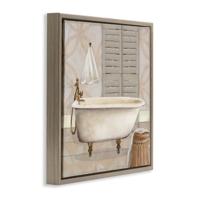 Cadre flottant rustique neutre Neutral Bath, design par Carol Robinson