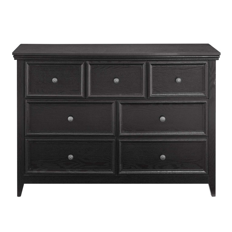 Commode 7 tiroirs Delong, Noir, noir, noir, noir