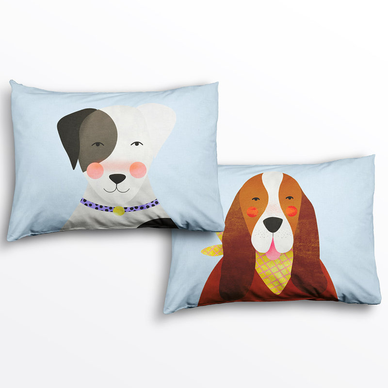 2 pack Dog Pillowcase Set - 100% Cotton