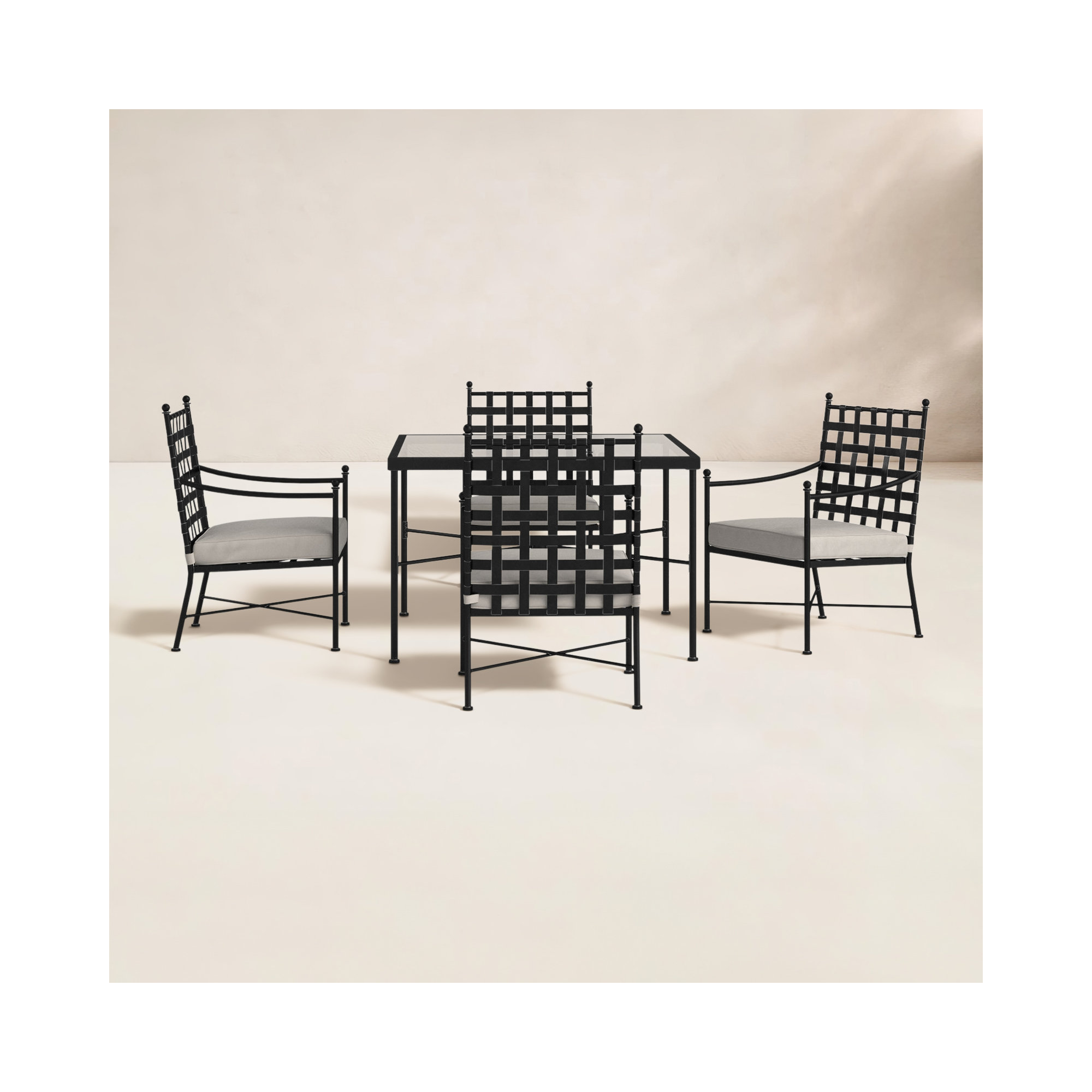 Lucier 4 - Person Dining Set with Cushions, 44" L x 44" W x 29" H