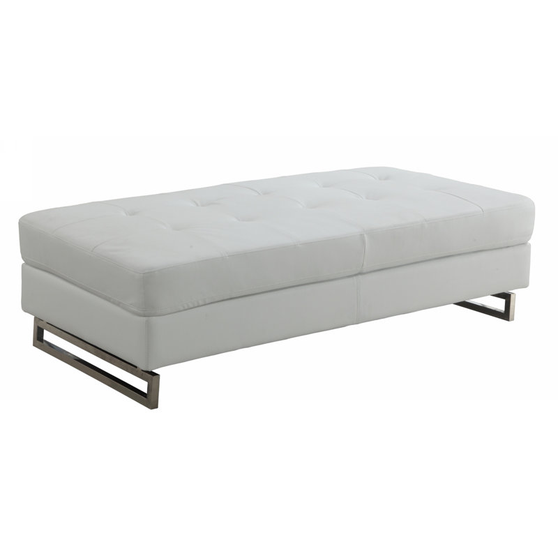 Repose-pieds Strissel, Cuir blanc assorti