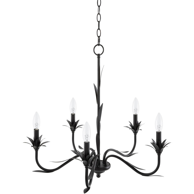 Abbate Chandelier, Matte Black, 5 Lights