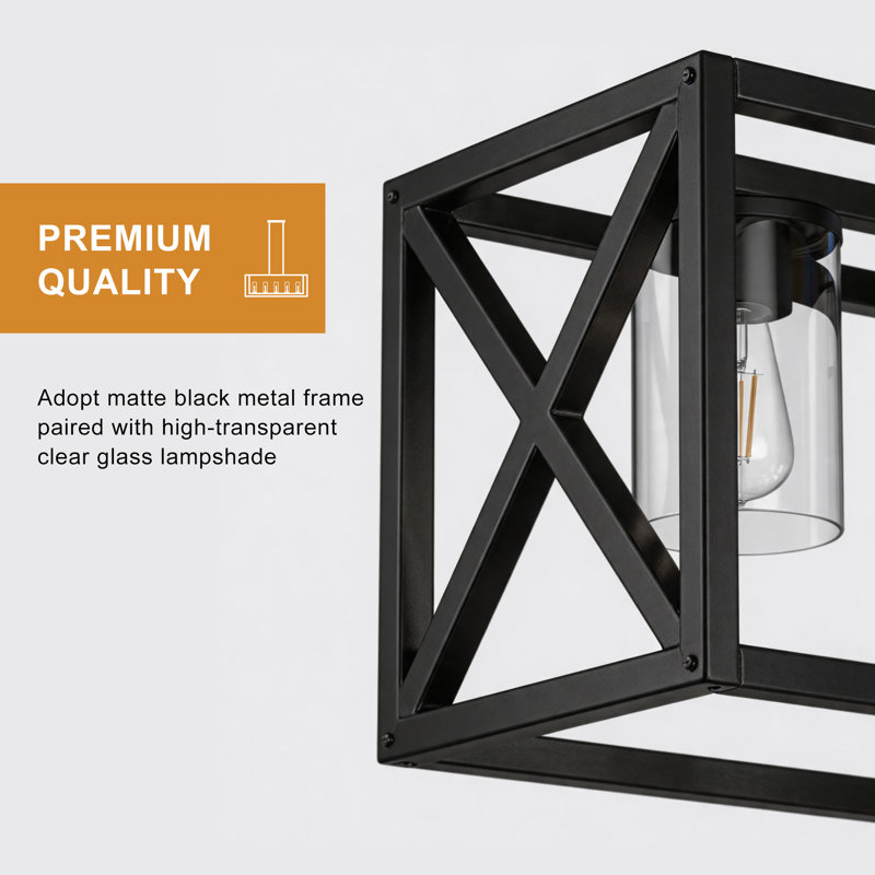 5 - Light Square/Rectangle Kitchen Island Pendant Light