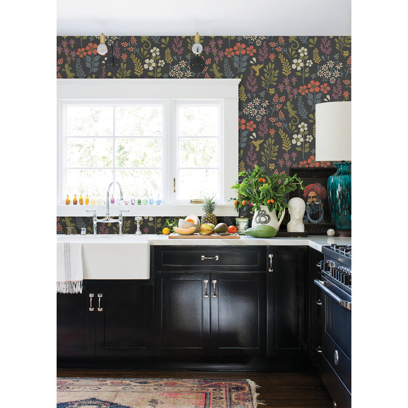 33' L x 20.5" W Wallpaper Roll, Black