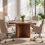 47.24'' Solid Wood Round Conference Table