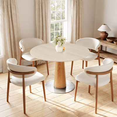 Conical Metal Pedestal Table Base | Wood Grain Finish | Heavy Duty Round Dining Table Base (Base Only)