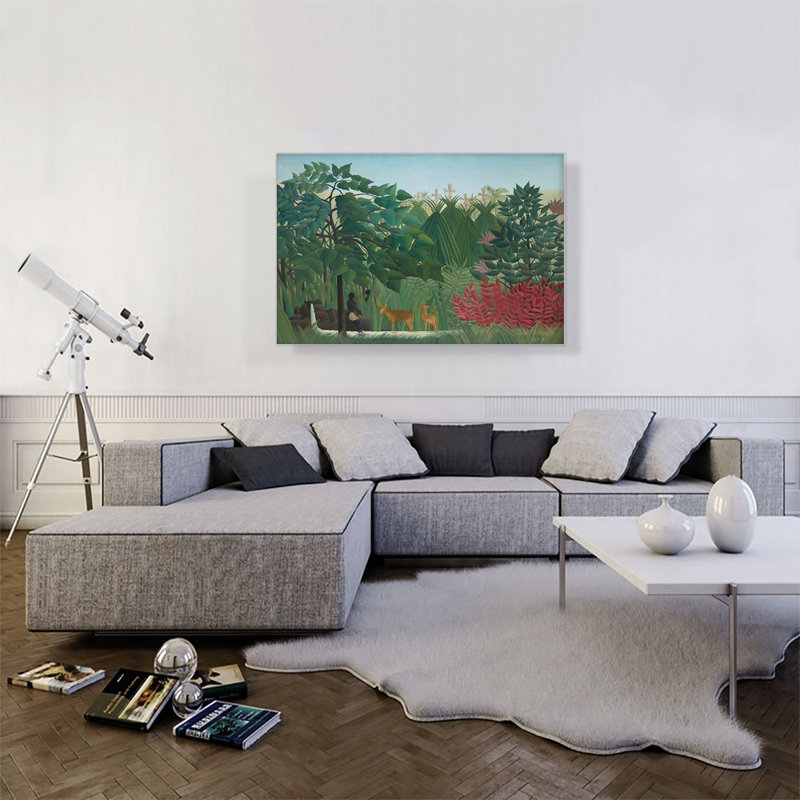 «The Waterfall 1910» par Henri Rousseau, reproduction d'art sur toile tendue, H 26 po x l 40 po x P 0,75 po