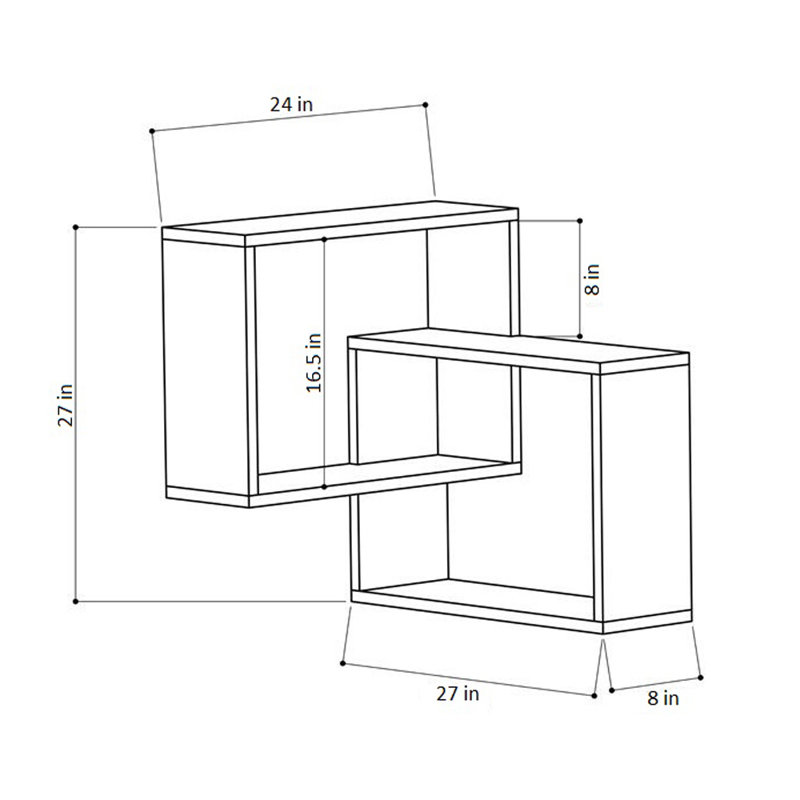 Milo Modern Wall Shelf, White