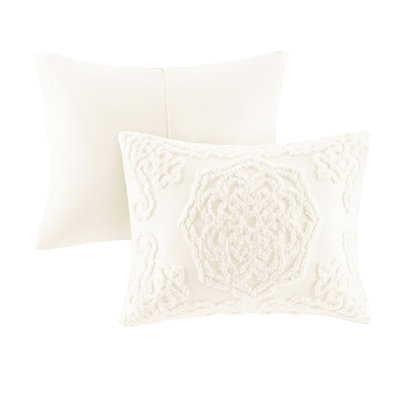 3 Cotton Chenille Medallion Comforter In For King/ King All Season Attraction Bedding
