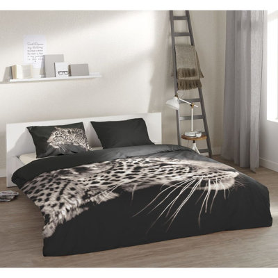 Pure Duvet CoverLeopard 135 x 200cm Black