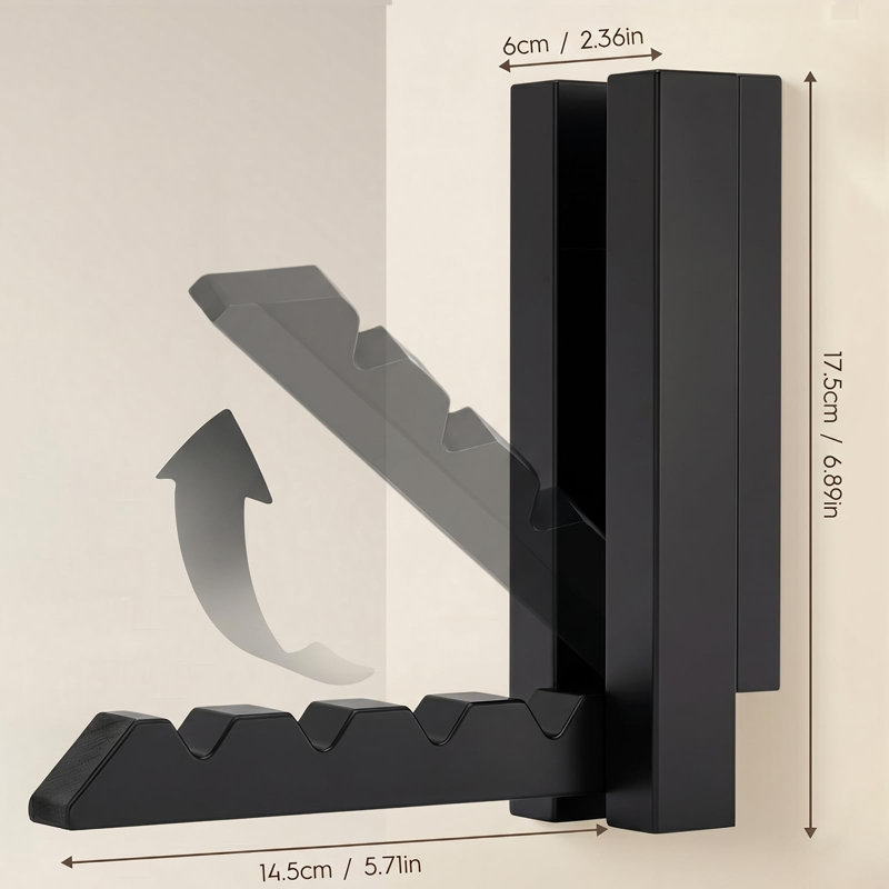 Ensemble de 2 séchoirs à vêtements muraux, porte-vêtements pliable mural en bois Space Saver, noir, Noir