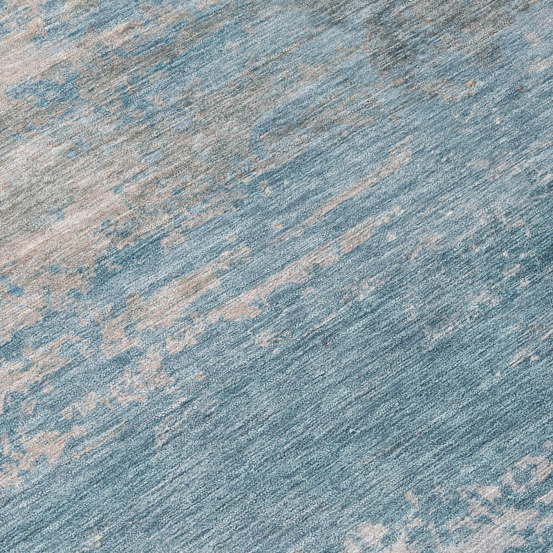 Machine Washable Indoor/Outdoor Xhevrie Sky Rug, Runner 2'3" x 7'6"